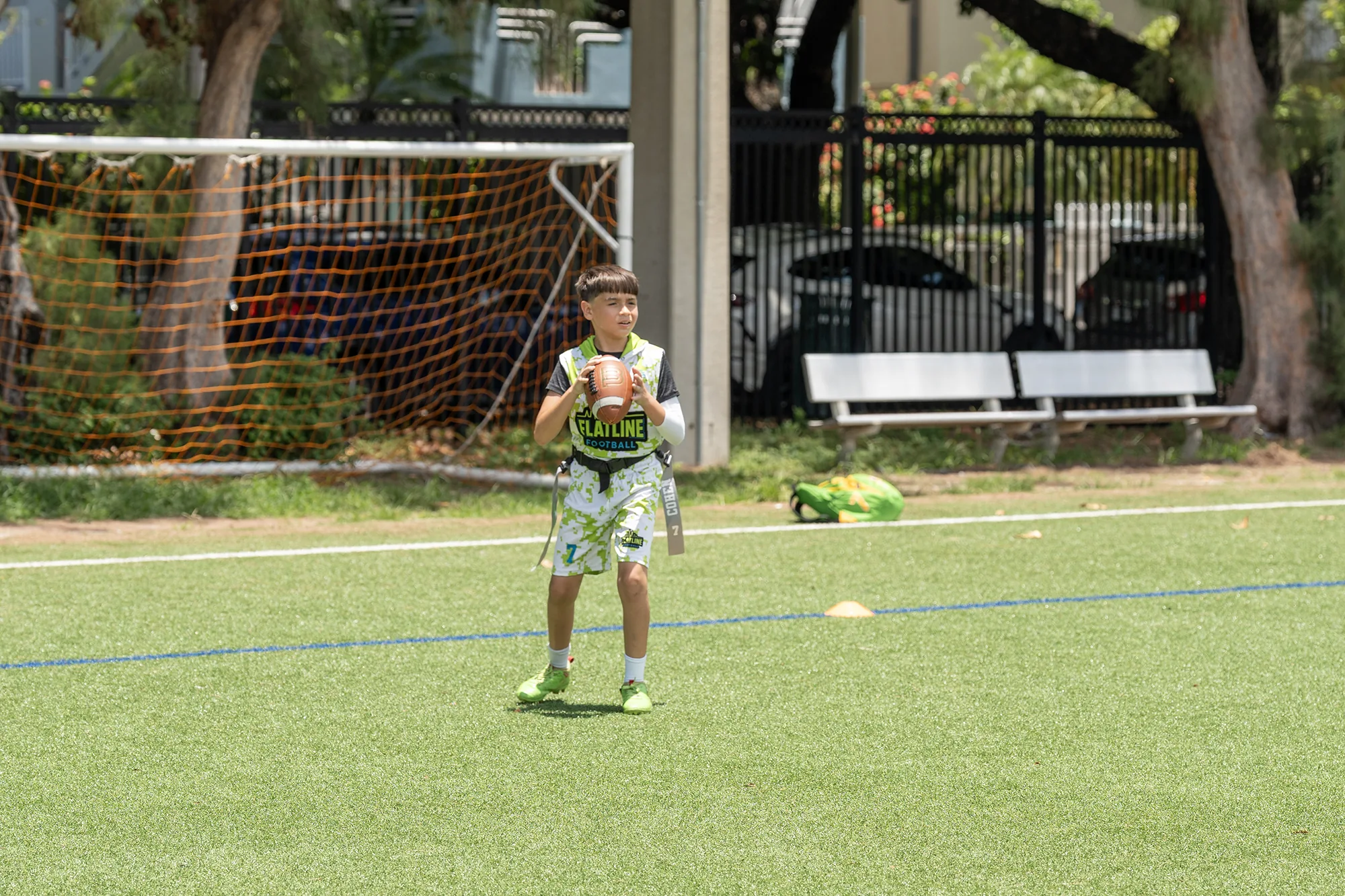 Children taking part in festival flag football